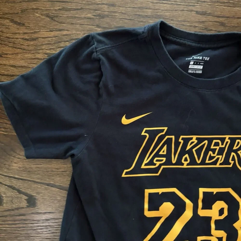 Nike Los Angeles Lakers LeBron James #23 Dri-FIT Kids T-Shirt Size Large L